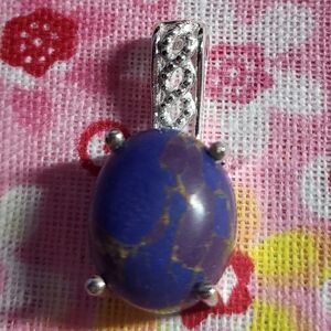Mojave Purple Turquoise Solitaire Sterling Silver Pendant
